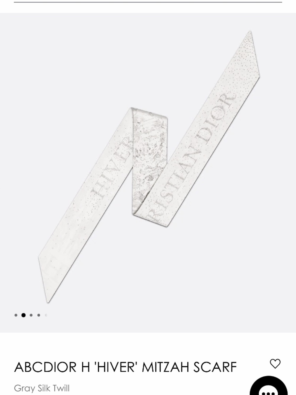 Dior ABCDior Hiver Mitzah Silk Twill Scarf